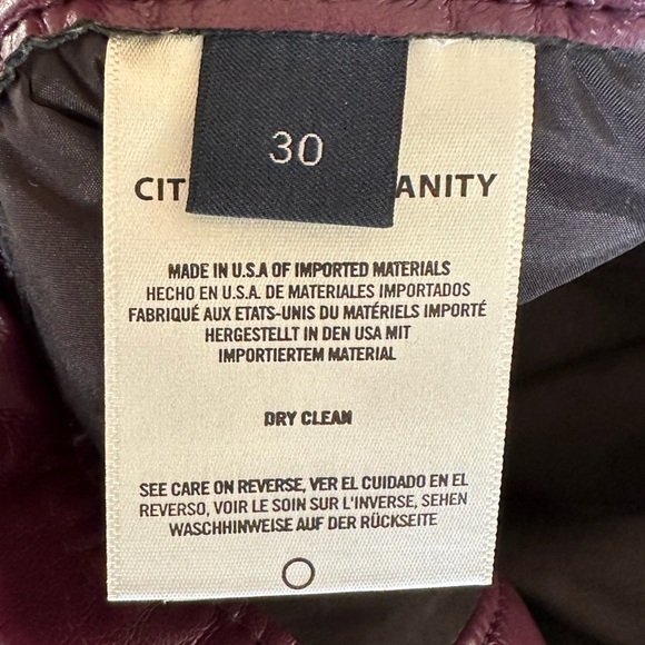 NWT Citizens Of Humanity Burgundy Recycled Leather Skirt Sz 30 - Picture 6 of 11